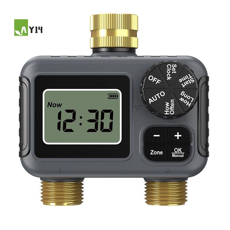 Smart Garden Water Timer - AY14 - ตัวตั้งเวลาการรดน้ำอัตโนมัติแบบสองช่องทาง ระบบตั้งเวลาการรดน้ำอัจฉริยะสำหรับสวน วาล์วน้ำก๊อกน้ำ