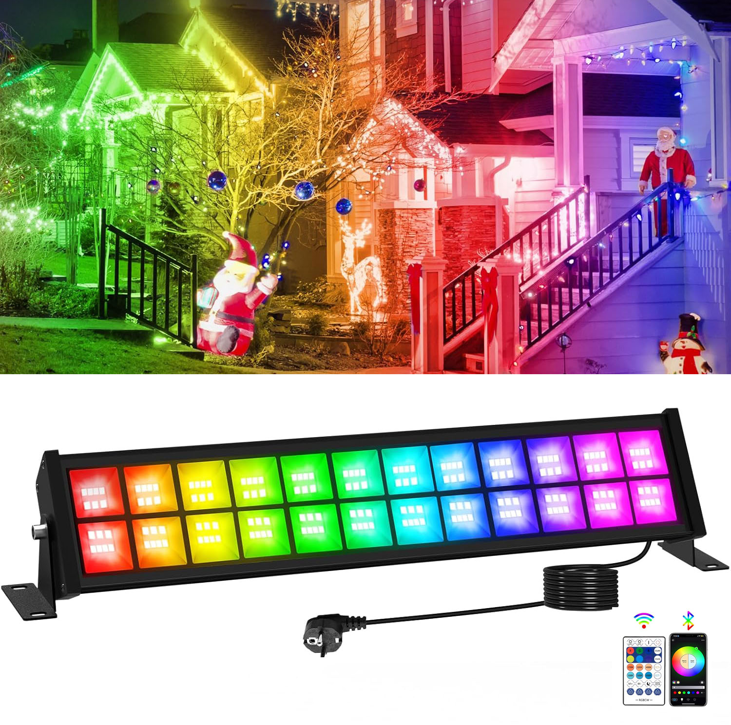 Smart Garden Uk - ไฟสปอตไลท์ LED RGB 50/72W พร้อมรีโมทคอนโทรล เปลี่ยนสีได้อัจฉริยะ