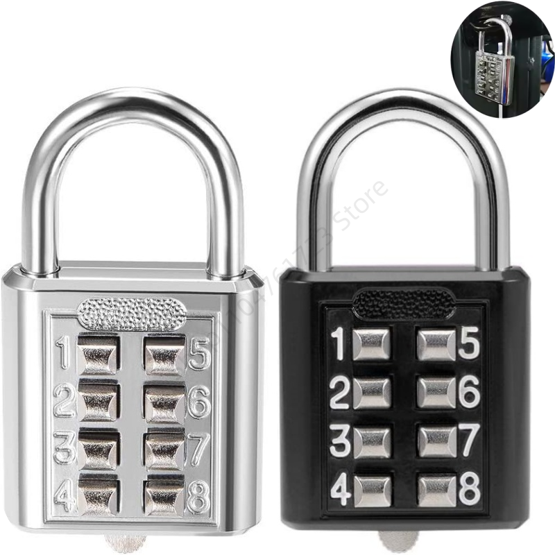 Smart Garden Gate Lock - 8 หลักกลางแจ้งปุ่มกันน้ํารหัสสุ่มกุญแจสังกะสีอัลลอยด์ Home Locker รหัสกุญแจห้อง Anti-Theft