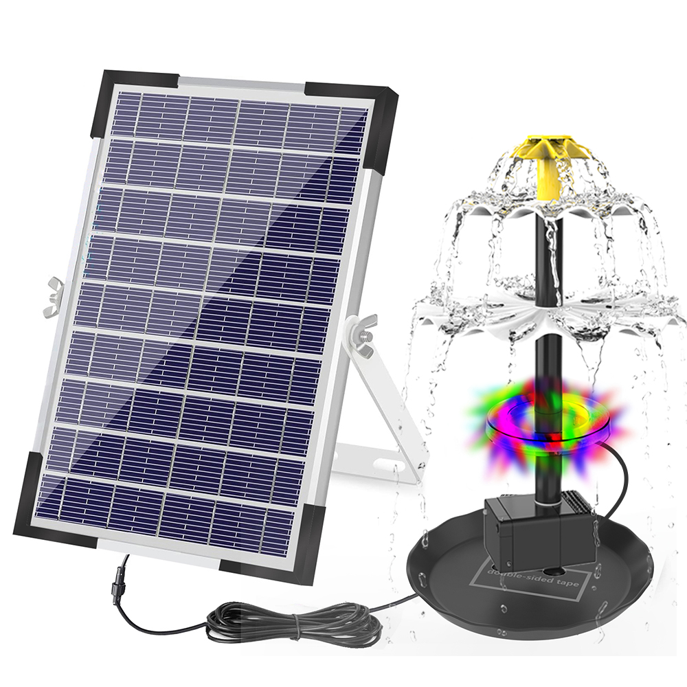 Smart Garden Lamp - ปั๊มน้ำพุพลังงานแสงอาทิตย์สำหรับอาบน้ำนกพร้อมไฟ LED ปั๊มน้ำพุพลังงานแสงอาทิตย์สำหรับสวนสระน้ำบ่อปลาตู้ปลา