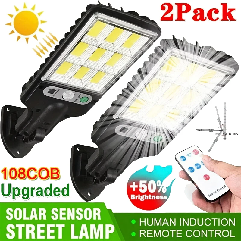 Smart Garden Lamp - ไฟ LED พลังงานแสงอาทิตย์สำหรับภายนอกอาคาร ไฟติดผนังลานบ้าน ชาร์จซ้ำได้ พร้อมเซ็นเซอร์ตรวจจับความเคลื่อนไหว