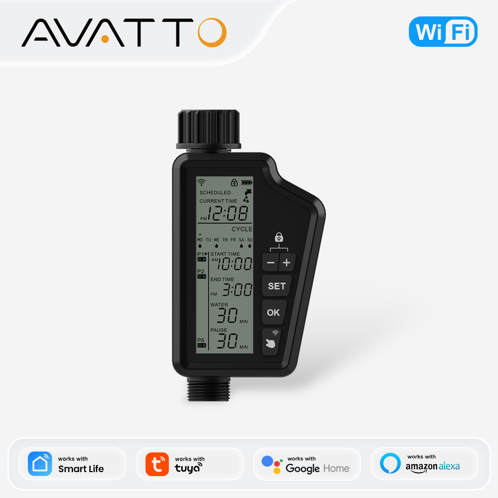 Wifi Irrigation Timer - MIUCDA ตัวจับเวลาการรดน้ำสำหรับสวนที่มีหน้าจอ LCD ขนาดใหญ่ ตัวจับเวลาน้ำสำหรับการระเหยในบ้านและสวน tuinwateringsinstrumentอัตโนมัติ