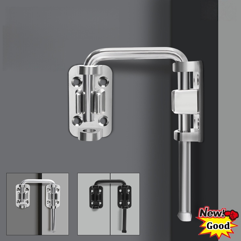 Smart Garden Gate Lock - ตัวล็อคประตูบานเลื่อนรูปตัวยู, ตัวล็อคประตู 90/180 องศา, ตัวล็อคประตูโลหะผสมสังกะสี, ตัวล็อคกันขโมยพร้อมสกรู