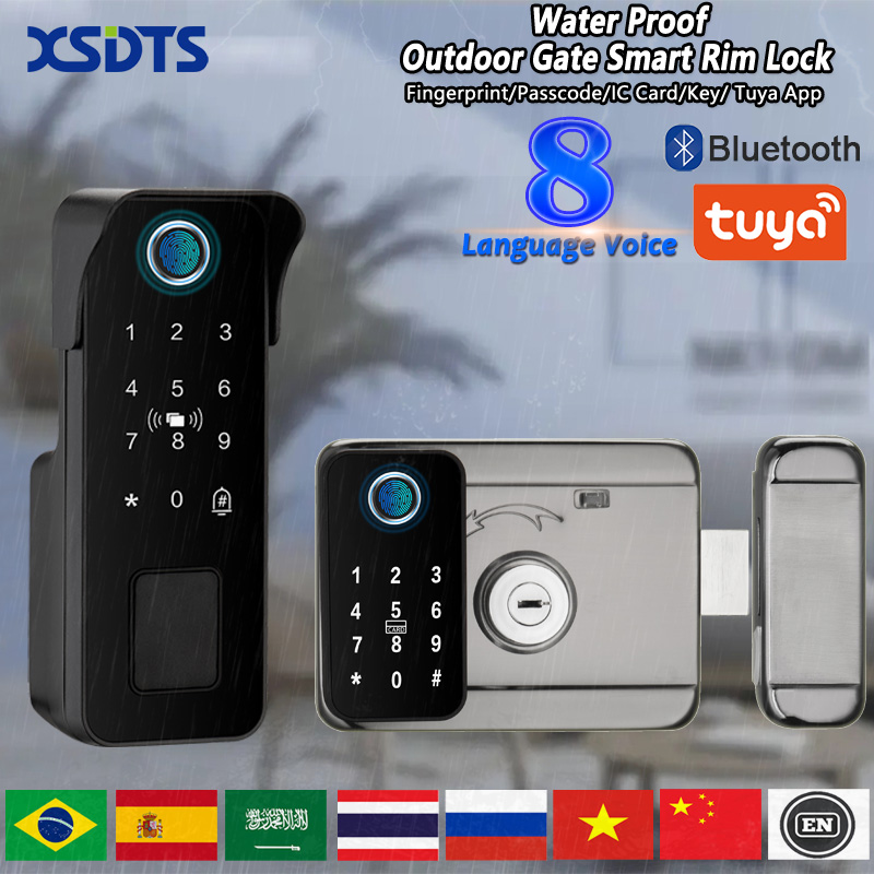 Smart Garden Gate Lock - กุญแจล็อคประตูอัจฉริยะกันน้ำ ลายนิ้วมือ สำหรับภายนอกอาคาร สวน ควบคุมระยะไกลผ่านแอป Tuya