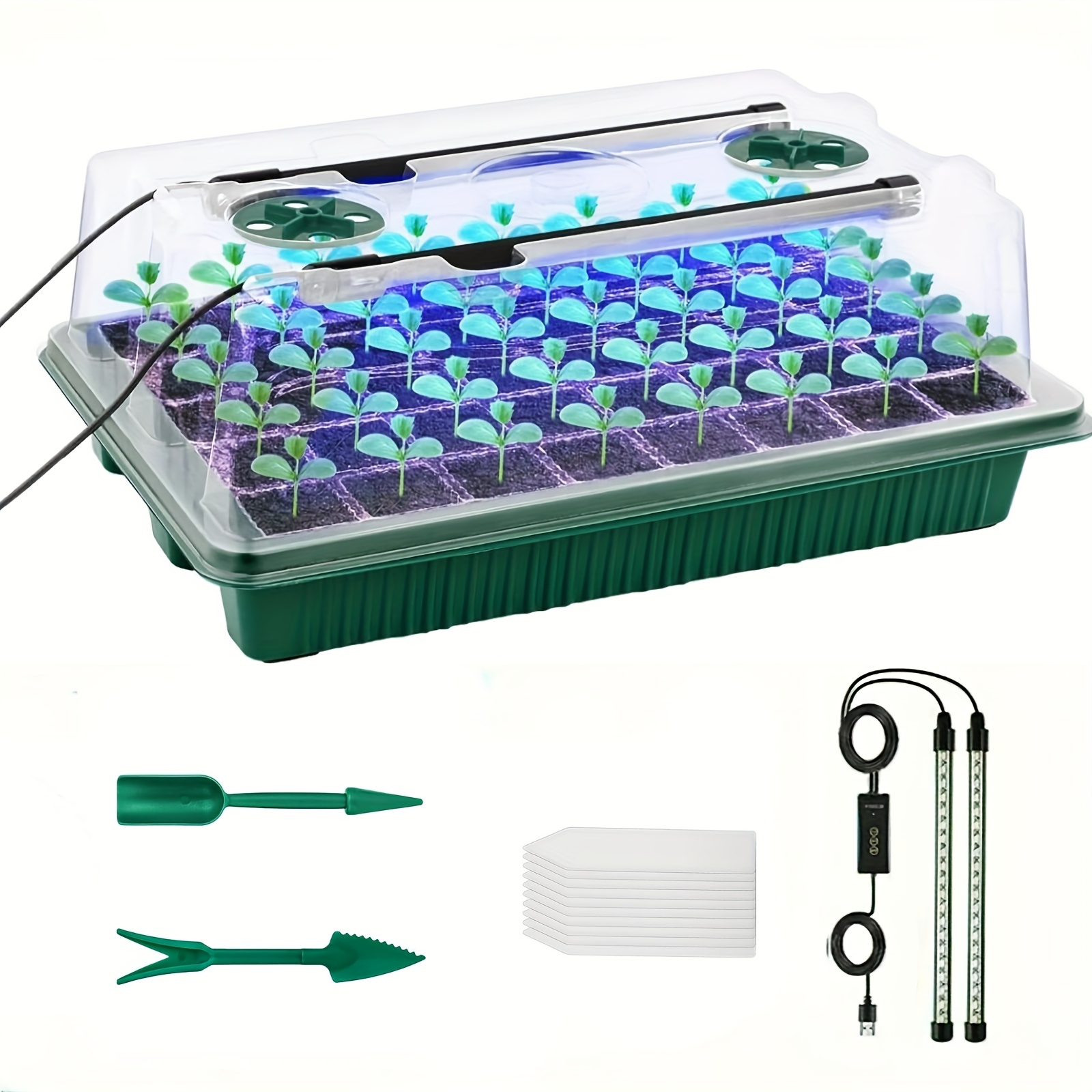 Smart Garden Led Lights - ถาดเพาะเมล็ดพร้อมชุดเร่งการงอกแบบโดมสูง - 40 ช่อง, ไฟปลูก LED