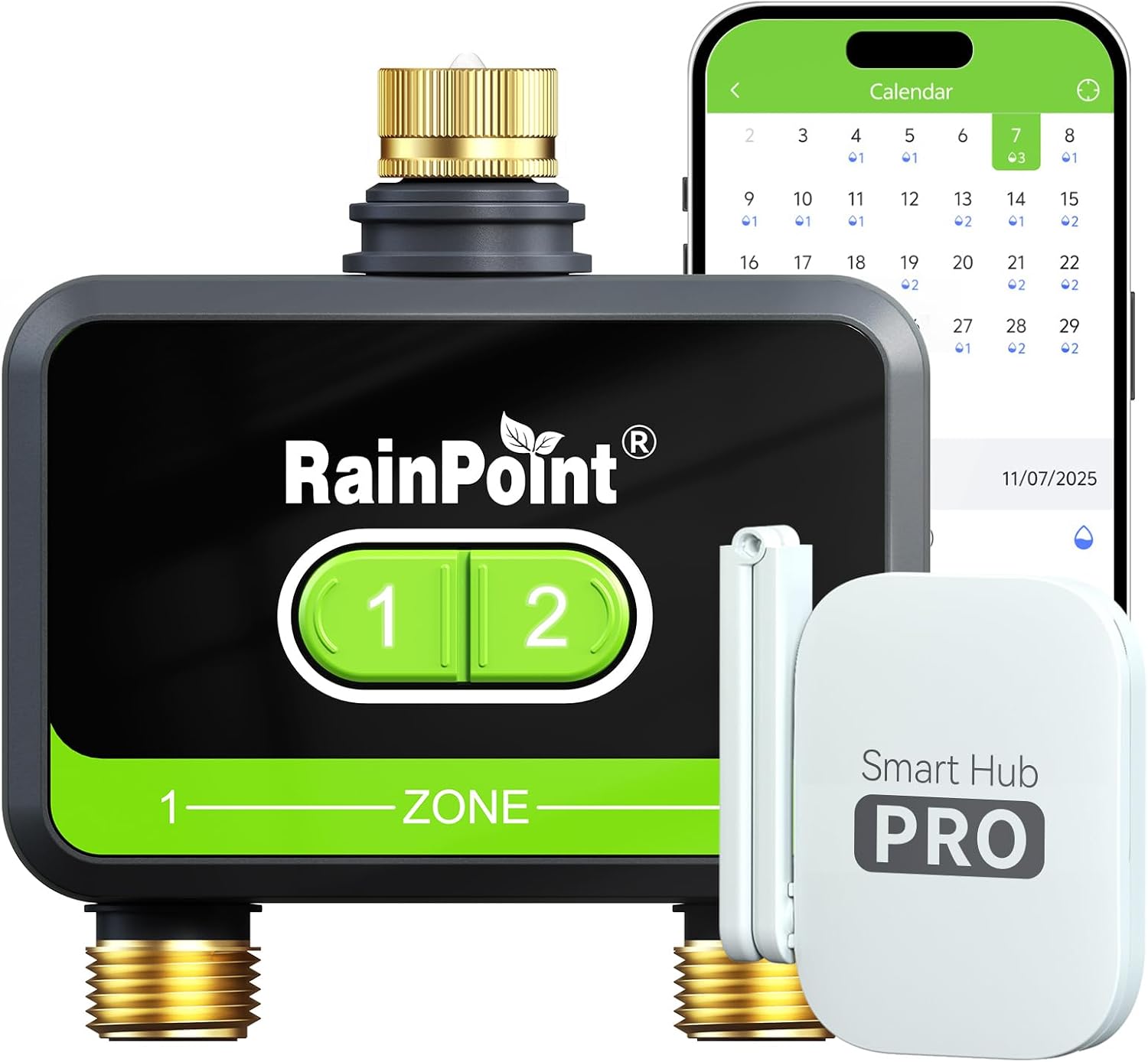 Smart Garden Water Timer - ตัวตั้งเวลาควบคุมน้ำแบบสมาร์ท WiFi 2 โซน สำหรับสายยางรดน้ำต้นไม้ พร้อมข้อต่อทองเหลือง