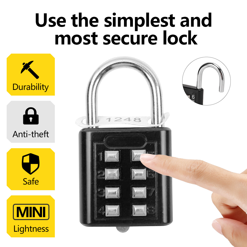 Smart Garden Gate Lock - กุญแจล็อคกันน้ำ8หลักรหัสแบบสุ่มที่กำหนดไว้สำหรับกิจกรรมกลางแจ้งกระเป๋าโลหะผสมสังกะสีล็อคอัจฉริยะสำหรับการเดินทางพร้อมกุญแจกันขโมย