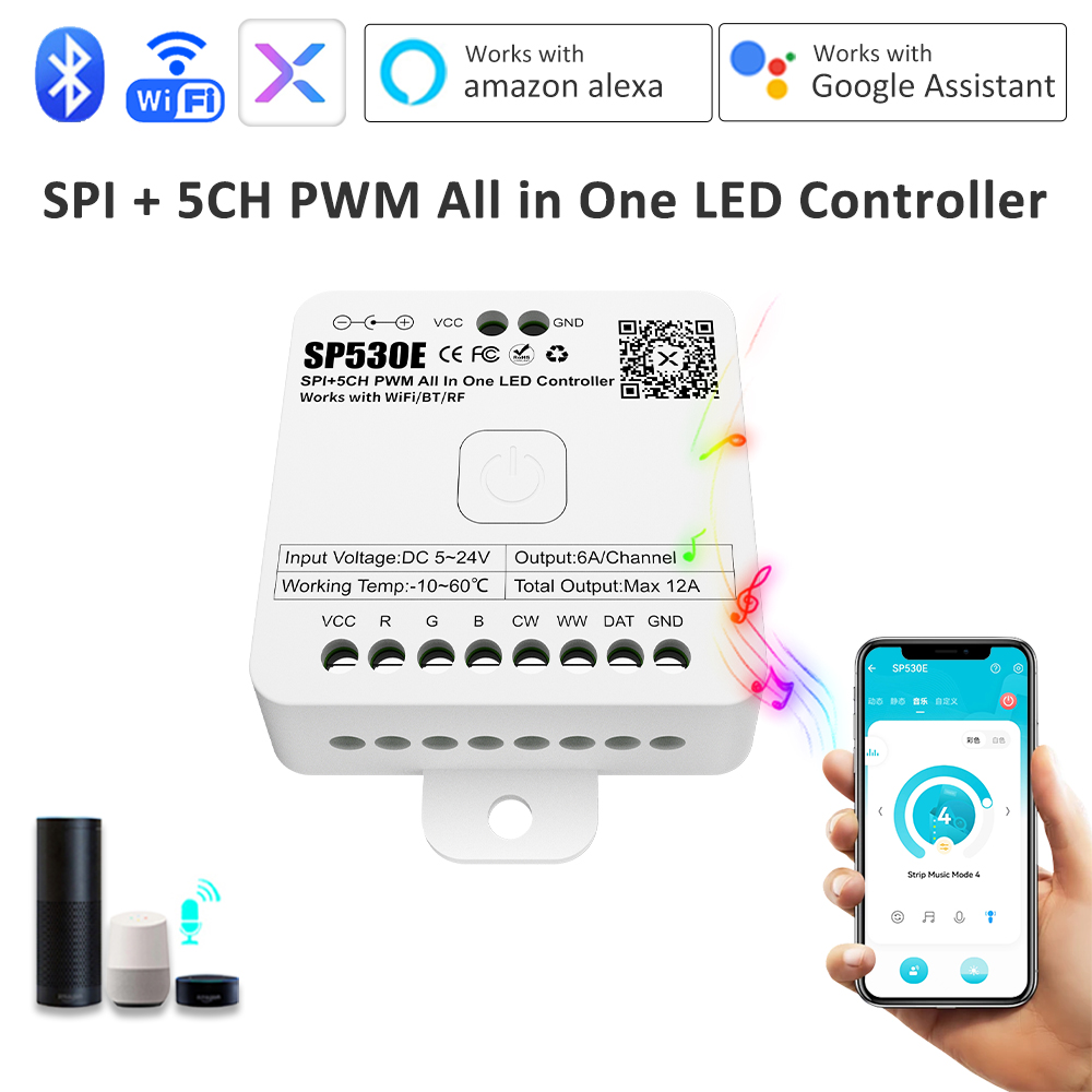 Smart Garden Light Controller - SP530E ออลอินวันคอนโทรลเลอร์ LED 12V 24V 5V
