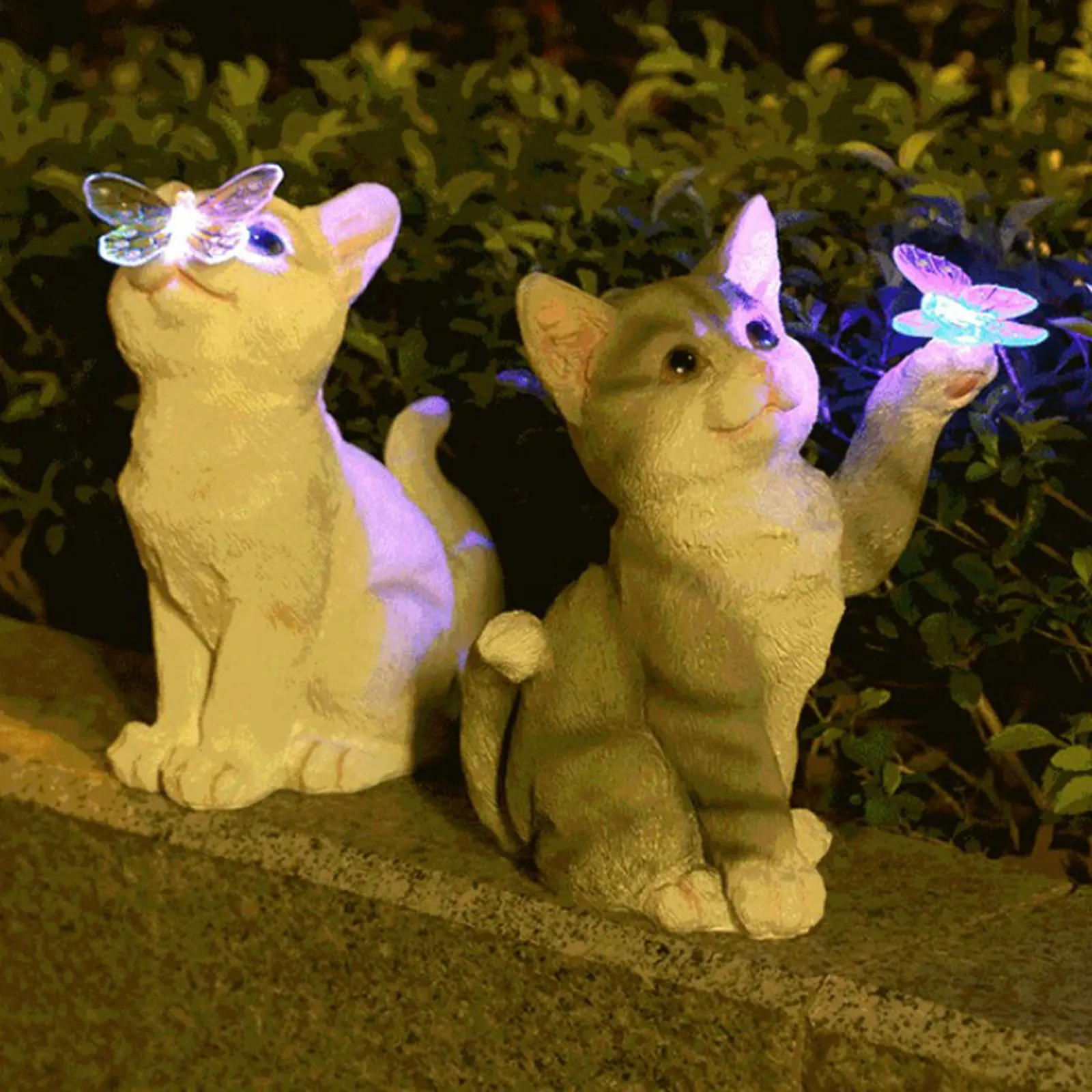 Smart Garden Lamp - กลางแจ้งแมวประติมากรรมFigurineจี้สวนไฟLEDพลังงานแสงอาทิตย์น่ารักแมวสัตว์รูปปั้นประติมากรรมสําหรับภูมิทัศน์Yard