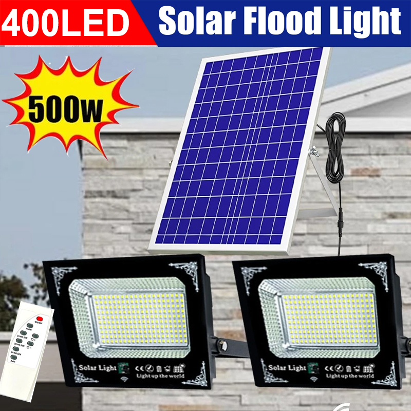 Smart Garden Lamp - ไฟโซลาร์ LED 500W ความสว่างสูง 2 หัว