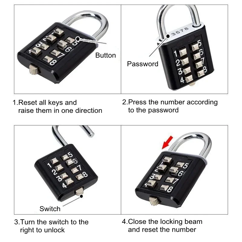 รหัสผ่าน 8 หลักรหัสกุญแจรวมกลา - Smart Garden Gate Lock บทวิจารณ์และราคา
