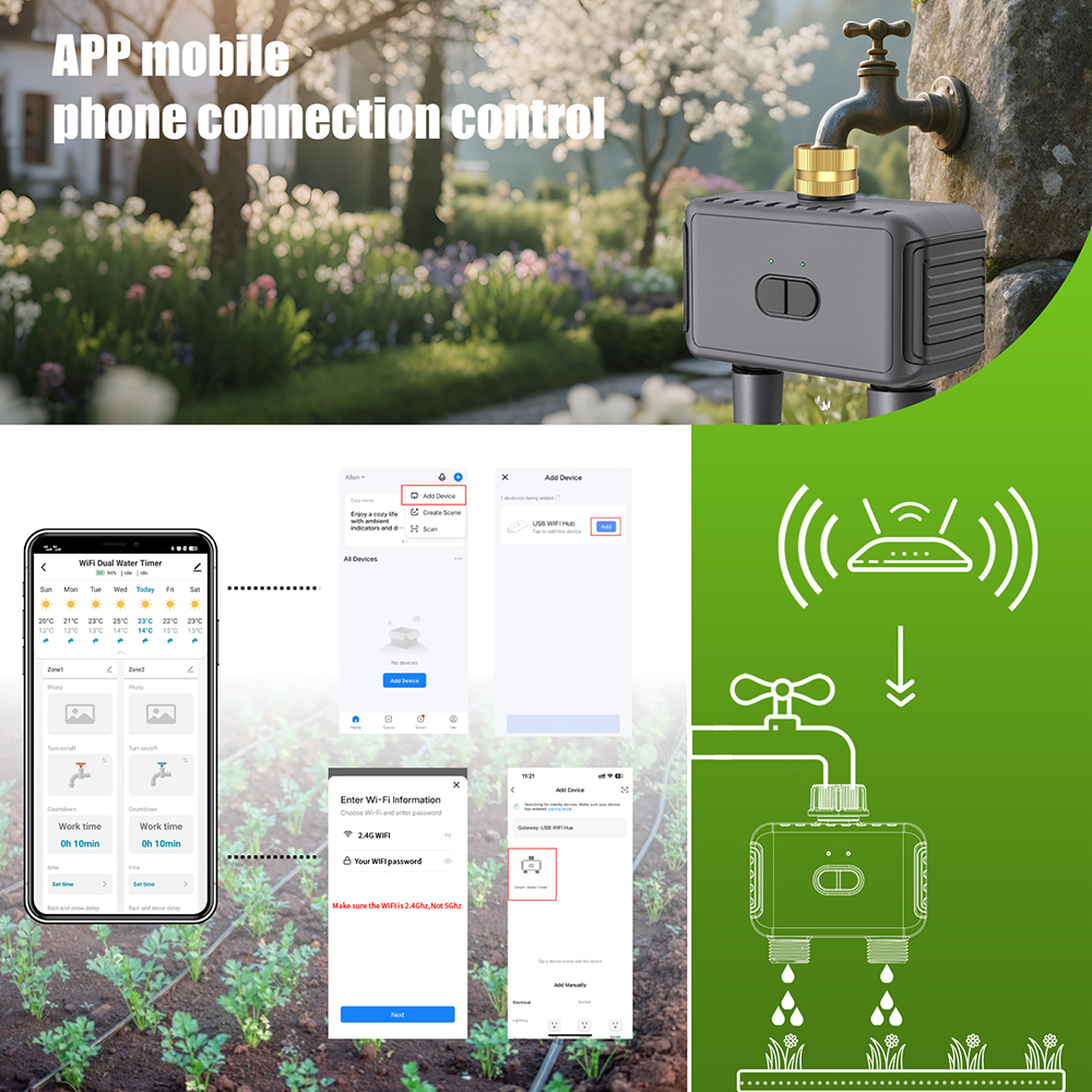 ตัวตั้งเวลาควบคุมการรดน้ำอัตโน - Wifi Irrigation Timer บทวิจารณ์และราคา