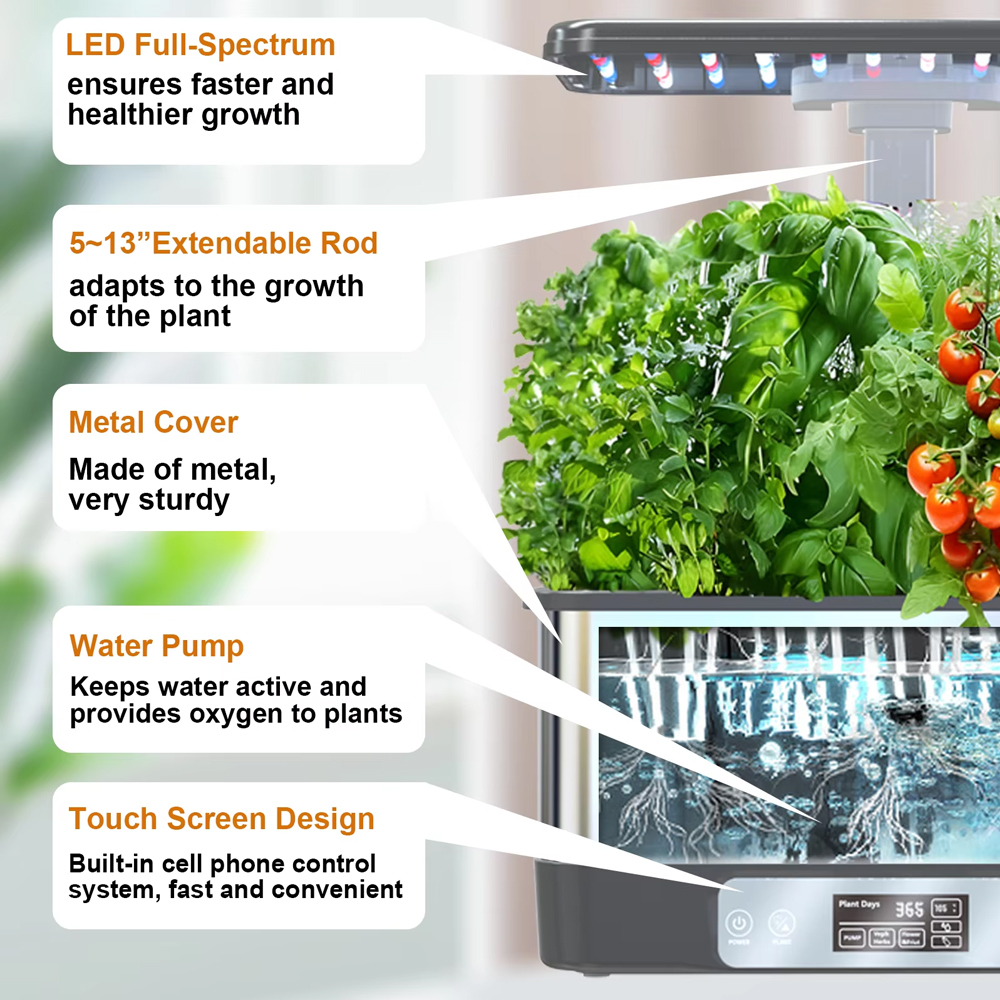 ระบบปลูกพืชไฮโดรโปนิกส์ในร่ม T - Smart Garden Led Lights บทวิจารณ์และราคา