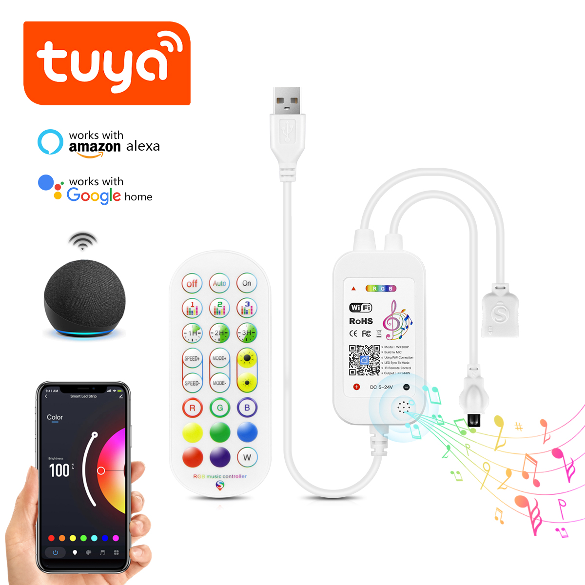 DC5V Tuya ตัวควบคุม RGB LED WI - Smart Garden Light Controller บทวิจารณ์และราคา