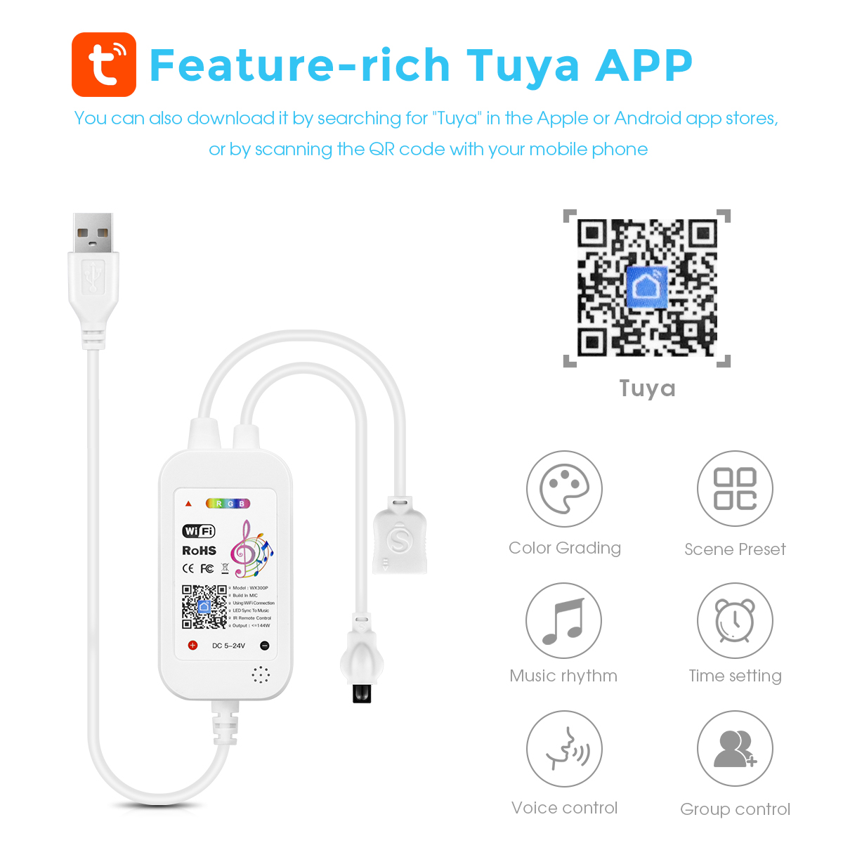 DC5V Tuya ตัวควบคุม RGB LED WI - Smart Garden Light Controller บทวิจารณ์และราคา