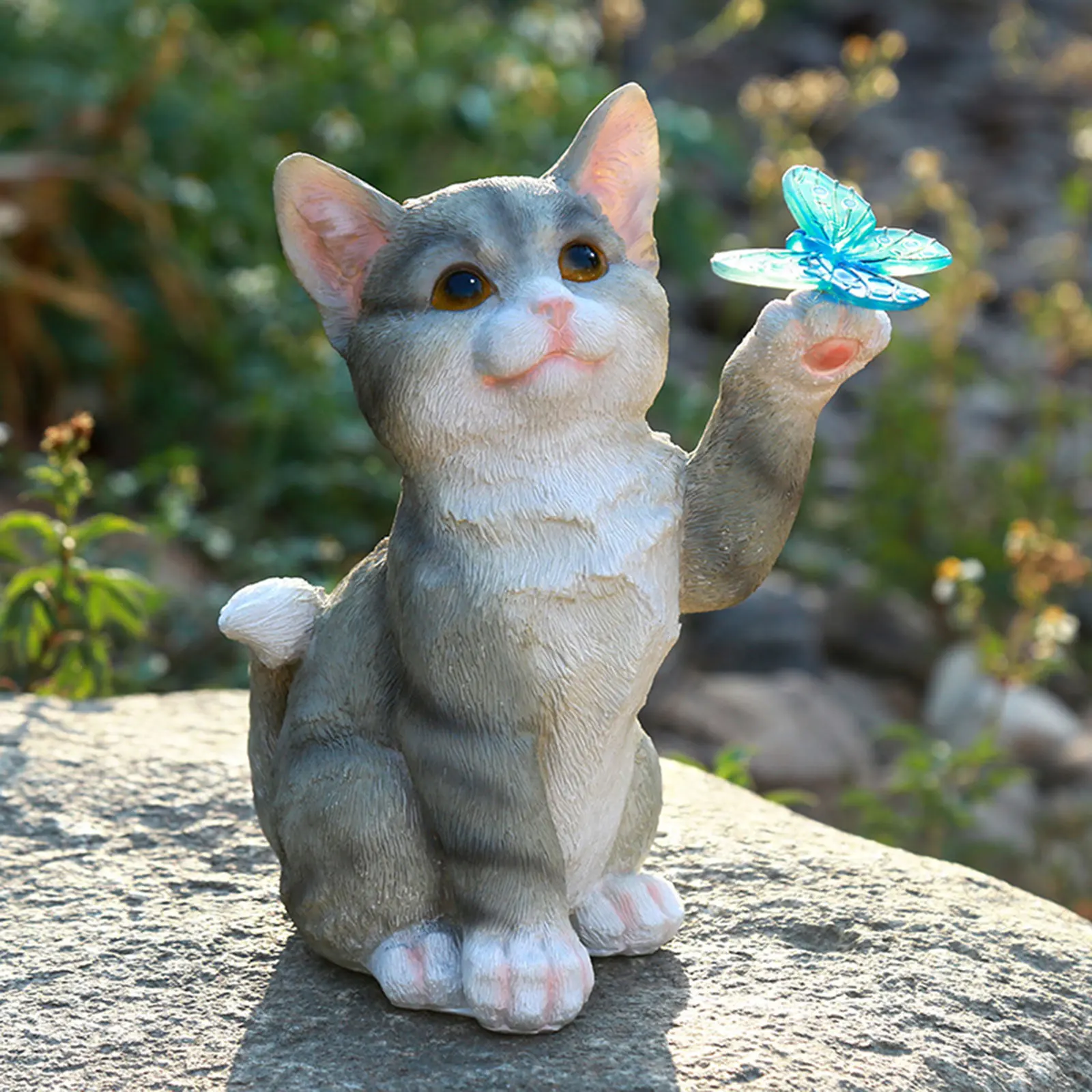กลางแจ้งแมวประติมากรรมFigurine - Smart Garden Lamp บทวิจารณ์และราคา