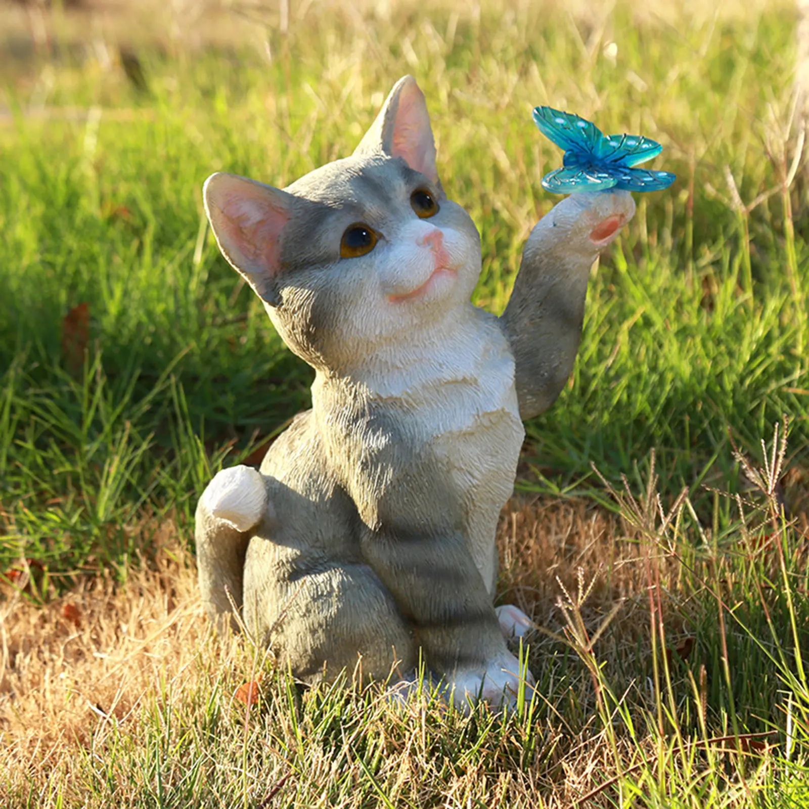 กลางแจ้งแมวประติมากรรมFigurine - Smart Garden Lamp บทวิจารณ์และราคา
